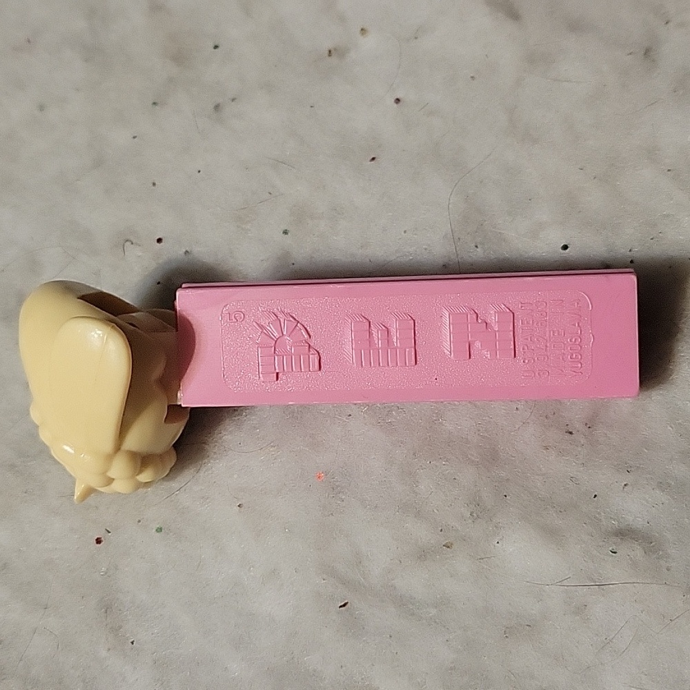 1 Vtg 1960's PEZ Easter White Lamb Chop Pink No Foot Candy Dispenser